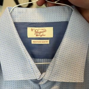 Light Blue penguin slim fit dress shirt